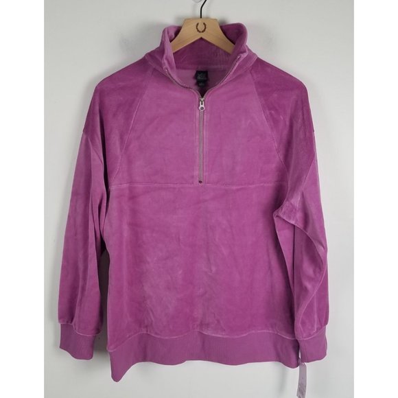 Wild Fable Women's Sz. S Purple Velour 1/4 Zip Pull Over/Sweatshirt NWT